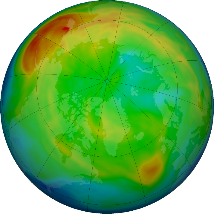 Arctic ozone map for 31 December 2022